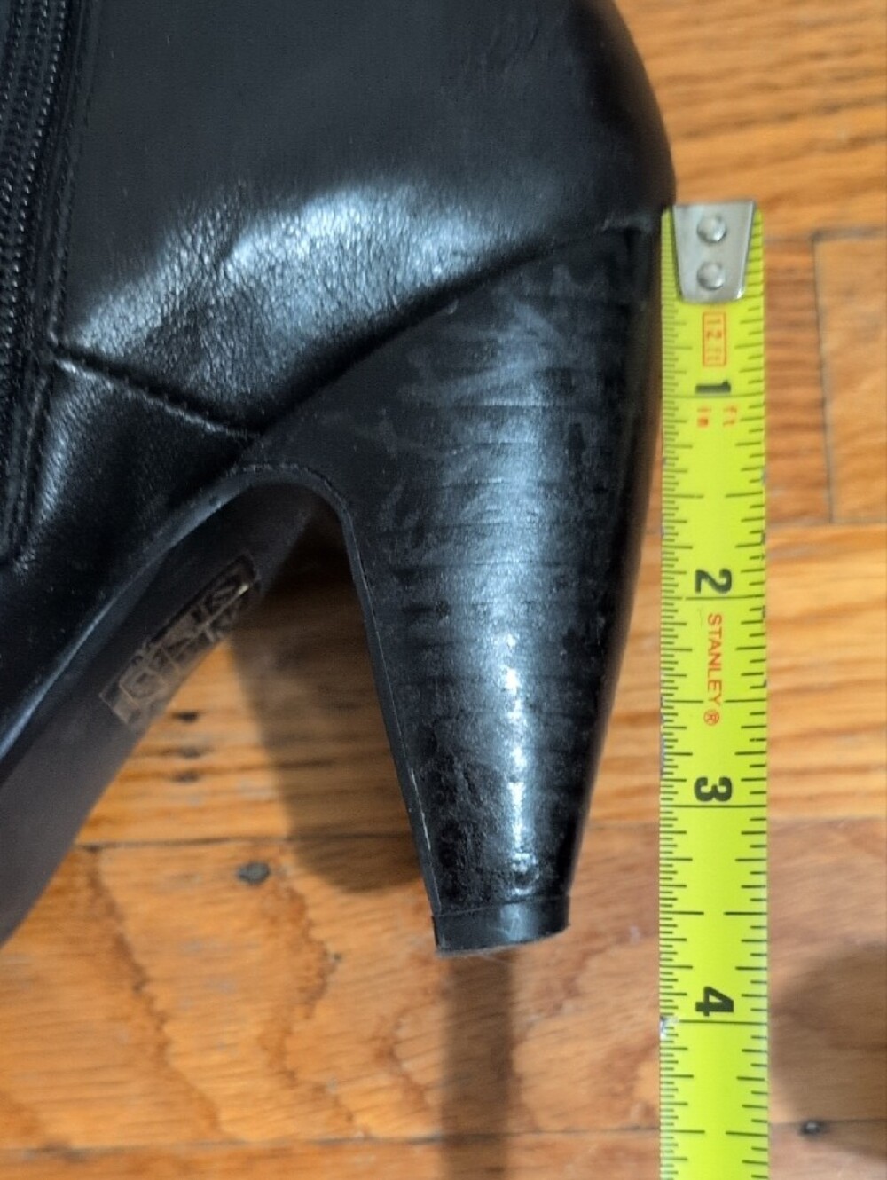 Miz Mooz Black Leather Over-the-Knee Block Heel Boots - Picture 8 of 10